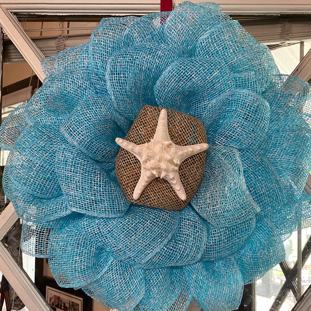 Beach themed wreath for decorating doors and walls